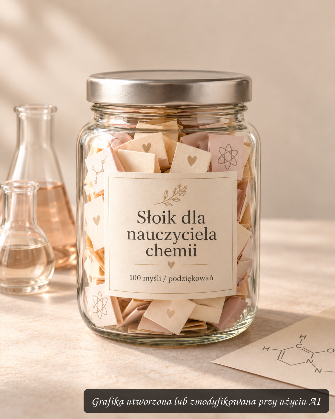 Słoik dla nauczyciela chemii – prezent z podziękowaniami