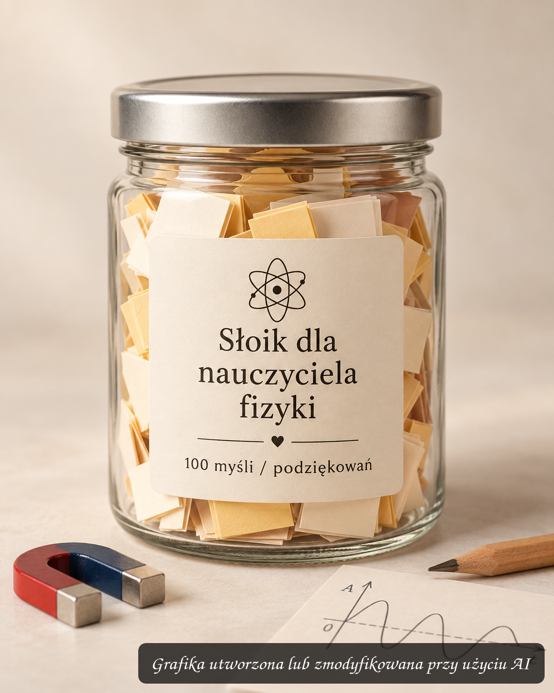 Słoik dla nauczyciela fizyki – prezent z podziękowaniami