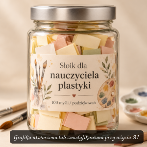 Słoik dla nauczyciela plastyki – prezent z podziękowaniami