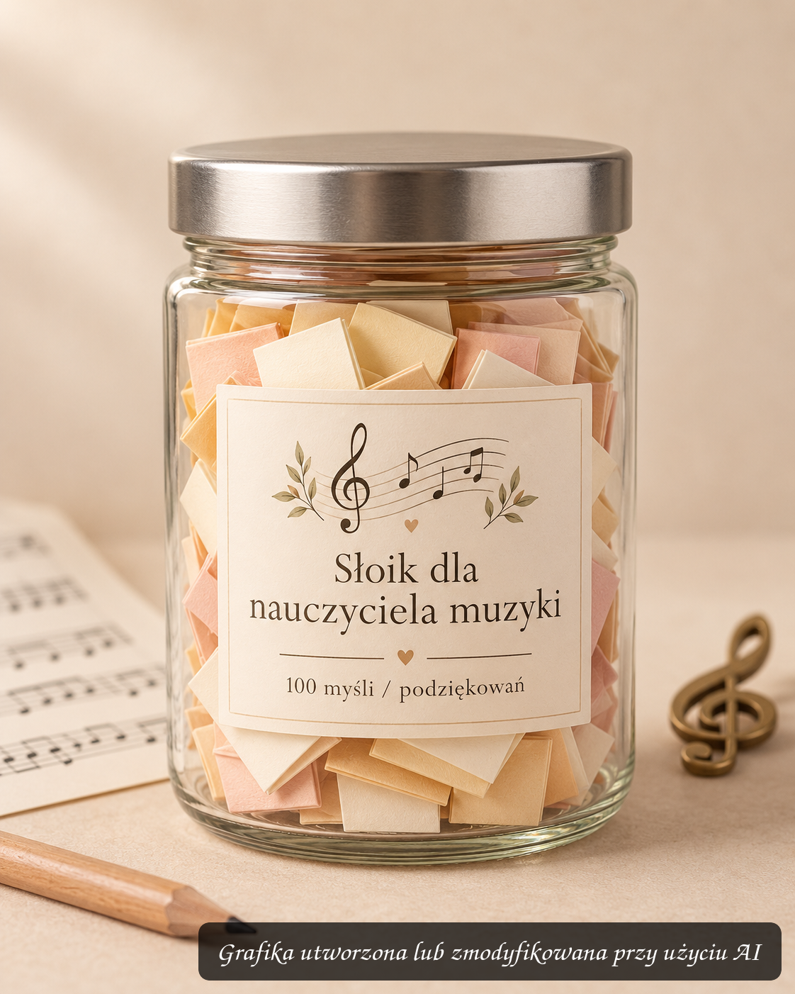 Słoik dla nauczyciela muzyki – prezent z podziękowaniami