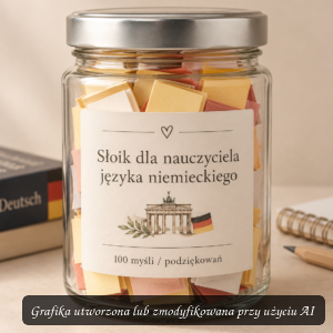 Słoik dla nauczyciela języka niemieckiego – prezent z podziękowaniami