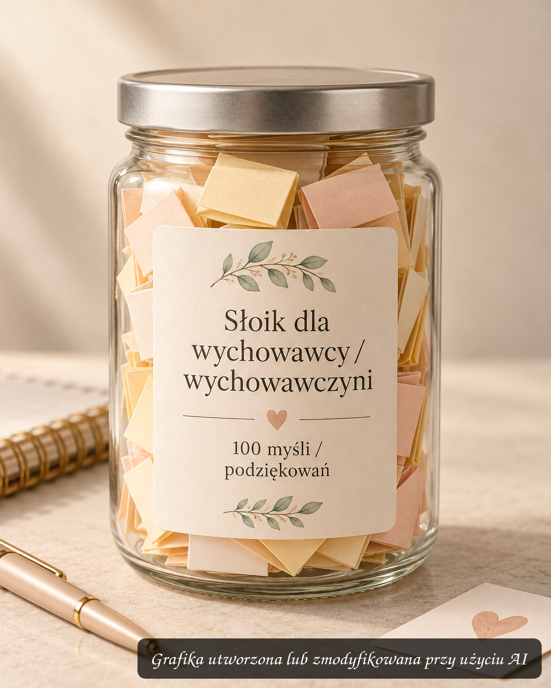 Słoik dla wychowawcy lub wychowawczyni – podziękowanie od klasy