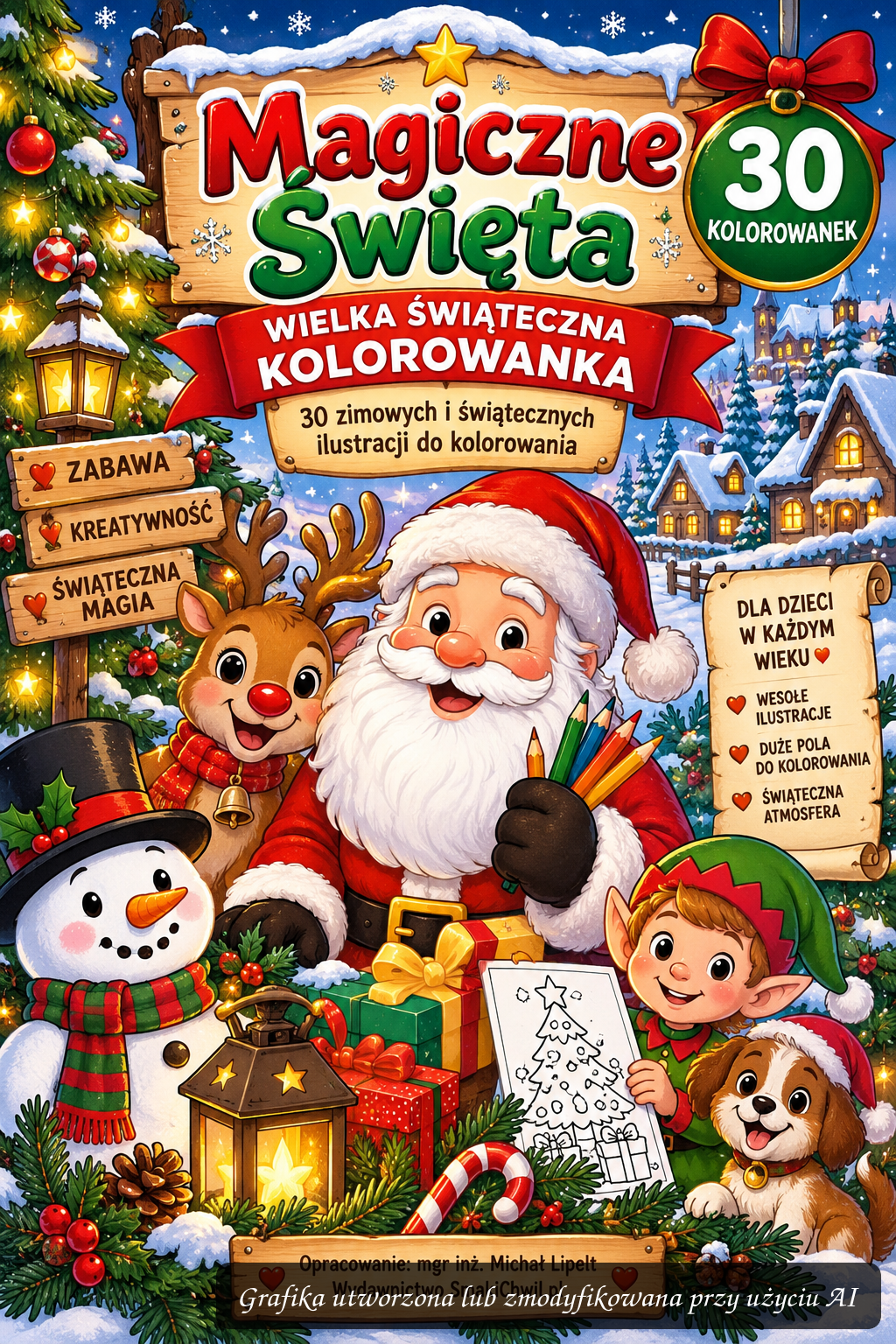 Magiczne Święta – Wielka Świąteczna Kolorowanka | 30 ilustracji PDF