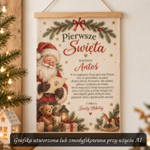 List od Świętego Mikołaja na bawełnie – Pierwsze Święta