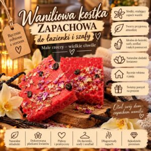 Waniliowa Kostka Zapachowa do Łazienki i Szafy – rękodzieło